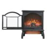 18" 3D Flame Electric Infrared Quartz Fireplace Stove With Remote Control - Antique Black - Image 9