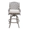 Cast Aluminum Bar Stool With Cushion (Set of 2) - Gray - Image 4