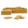 2 Pices Free Combination Minimalist Style Modular Sectional, Wrinkle Resistant Couch Set L Shaped Compressed Sofa For Living Room - Yellow - Image 15