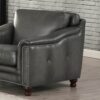 Belfast-Top Grain Leather Chair - Gun Ash - Image 2