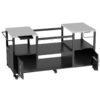 Outdoor Grill Table For Big Egg Style Bbq With Metal Grill Cart And Storage Box And Metal And Stainless Steel - Black / Silver - Image 7
