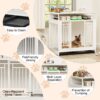 Wooden Dog Crate Furniture With Divider And Storage - White - Image 10