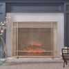 Modern Single Panel Iron Fireplace Screen Handcrafted Minimalistic Design - Gold - Image 2