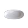 Solid Surface Matte Tub, Solid Surface Soaking Tub, Stone Resin Freestanding Bathtub, Thick Edge Stand Alone Tubs With Overflow, Pop-Up Drain (Oval) - Matte White - Image 11