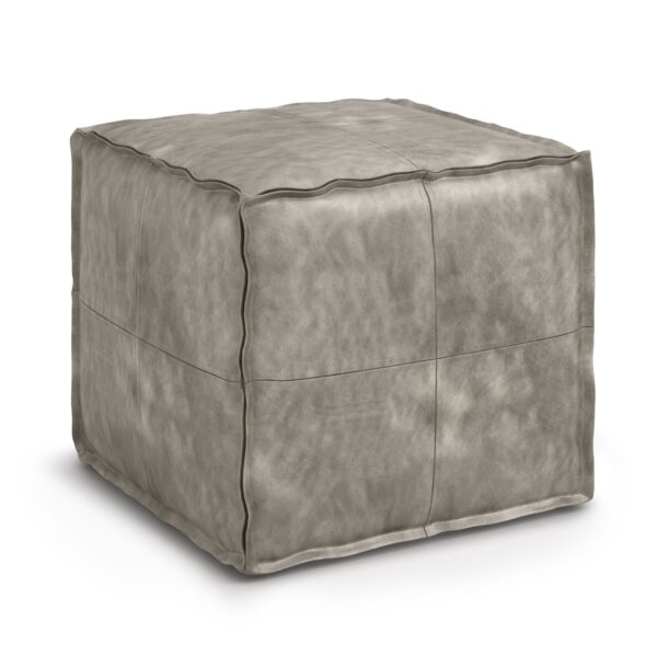 Brody - Square Pouf - Distressed Gray