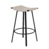 Counter Height Bar Stools Backless Handwoven Kitchen Dining Chairs With Round Footrest (Set of 2) Weaving Pub Stoo - Creamy White - Image 9