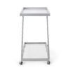 Modern Z Shaped Bar Cart With Tempered Glass Shelves - Silver - Image 9