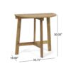 Outdoor 3 Piece Half Round Folding Bistro Set - Natural - Image 11