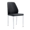 (Set of 8) Comfort Dining Chairs With Extended Backrest And Metal Legs - Black - Image 11