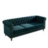 Chesterfield - Velvet Sofa 84.65" For Living Room - Green - Image 3