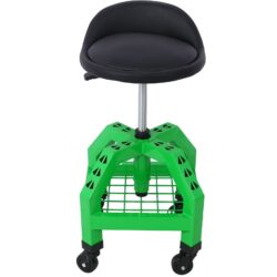 Pneumatic 360 Degree Swivel Stool, Mechanics Rolling Creeper Seat, Heavy Duty Rolling Mechanics Stool, Shop Stool With Casters - Green