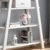 Modern Home Display Cabinet 4 Tier Open Shelving With Center Drawer - White Oak - Image 5