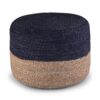 Lydia - Round Pouf - Navy / Natural - Image 4