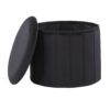 Lindsey - Contemporary / Glam Folding Storage Ottoman - Black - Image 2