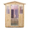 4 Person Old Fir Far Infrared Outdoor Sauna Room - Natural - Image 5