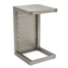 Aluminum Outdoor Side Table, C Shaped End Table, Outside Small Table For Patio - Silver - Image 11