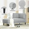 Mid-Century Modern Linen Corner Lounge Chair, Upholstered Indoor Chaise Lounge, Sleeper Sofa - Gray - Image 20