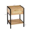 15.74" Rattan End Table With Drawer, Modern Nightstand, Metal Legs, Side Table For Living Room, Bedroom - Natural - Image 6
