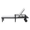 Jason - Chaise Lounge Adjustable Acacia Wood Outdoor Furniture - Black White - Image 7