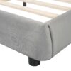 Queen Size Upholstered Platform Bed Frame And Stylish Curve Shaped Design - Gray - Image 3