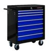 7 Drawers Multifunctional Tool Cart With Wheels - Black / Blue - Image 10