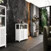 Bamboo Large Capacity Storage Cabinet With Shelves For Bathroom And Living Room - White - Image 2