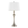 Flint - Contemporary Table Lamp Built In USB Port (Set of 2) - Nickel / White Slub - Image 2