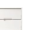 Mid-Century Modern 2 Drawer Solid Wood Nighstand With Cutout Handles - White - Image 3