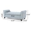 Contemporary Storage Ottoman With Rolled Arms And Button Tufting - Wheat - Image 3