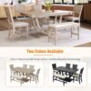 Topmax - 6 Piece Wood Half Round Dining Table Set Kitchen Table Set With Long Bench And 4 Dining Chairs, Modern Style - Natural - Image 8
