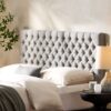 Queen Size Headboard With Button Tufting - Light Gray - Image 2