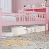 Twin Size Bed With Headboard Storage Rack, 2 Under Bed Drawers, 3 - Side Guardrails For Safety And Security - Pink - Image 7