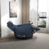 Carson - Swivel Glider Suede Recliner Chair - Midnight Blue - Image 7