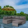 Patio Sofa With Cushions - Gray - Image 4