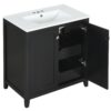 Freestanding Bathroom Vanity Combo With Ceramic Sink Shaker Style Vanities 2 Doors And 2 Drawers - Black - Image 18