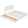Queen Size Platform Bed With With 2 Big Drawers, Twin Long Size Trundle - White - Image 4