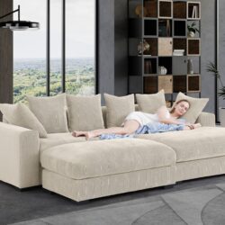 Duke - 4 Piece Upholstered Sectional - Beige