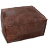 Sheffield - Coffee Table Pouf - Distressed Brown - Image 3