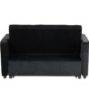 Maeve - Velvet Convertible Sleeper Loveseat With Tufting and Side Pocket - Black - Image 4