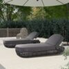 Willow - Sunbrella Upholstered Patio Lounger - Graphite Gray / Black - Image 7
