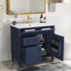 Bathroom Vanity With Top Sink, Modern Bathroom Storage Cabinet, 2 Drawers And A Tip-Out Drawer, Single Sink Bathroom Vanity - Blue - Image 3