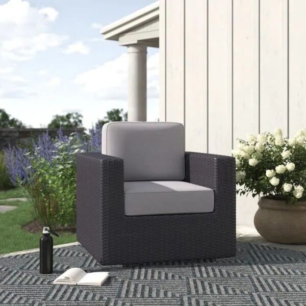 Patio Chair With Cushions, Durable Construction - Gray Mix