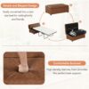Twin Size Folding Ottoman Sleeper Bed With Mattress Convertible Guest Bed - Brown - Image 4