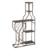 11 Bottle Wine Bakers Rack, 5 Tier Freestanding Wine Rack With Hanging Wine Glass Holder And Storage Shelves, Wine Storage Home Bar For Liquor And Wine Storagefor Kitchen, Dining Room - Gray - Image 3