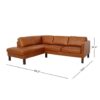 Juno - Sectional Right Waxy Sofa - Cognac - Image 6