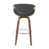 Curvini - Mid-Century Modern Barstool (Set of 2) - Walnut / Charcoal - Image 5