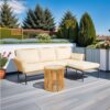 3 Pieces Outdoor Patio Wicker Furniture Sets Table And Chairs With Thick Cushion Outdoor Sofa Set Wicker And Cushion - Natural Yellow / Creme - Image 5