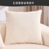 Compression Sofa: Combining Chaise Longue With 3 Seater, Corduroy Fabric, Full Sponge Compression Sofa, Combined Sofa With 4 Pillows For Living / Home Furniture / Apartment - White - Image 15