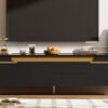 TV Stand For TVs Up To 80", TV Cabinet With 4 Drawers And 2 Spacious Cabinets, 5 Metal Legs For Living Room - Black - Image 5