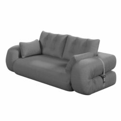 Human Dog Bed, Lazy Sofa Couch, Multifunctional Foldable Sofa Bed, 3 In 1 Teddy Fabric Sleeper Sofa Bed For Living Room Guest Bed, Playroom - Gray